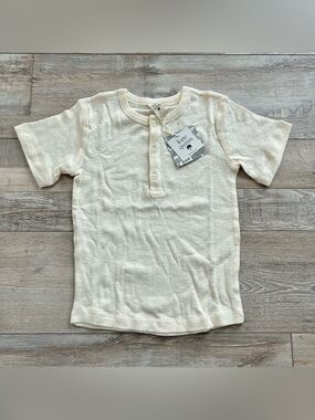 NWT Kate Quinn Girls Cream Pointelle Top Size 6